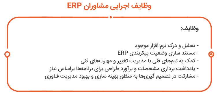 وظایف اجرایی مشاوران ERP