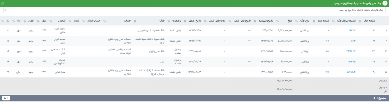 گزارش های نرم افزار خزانه داری