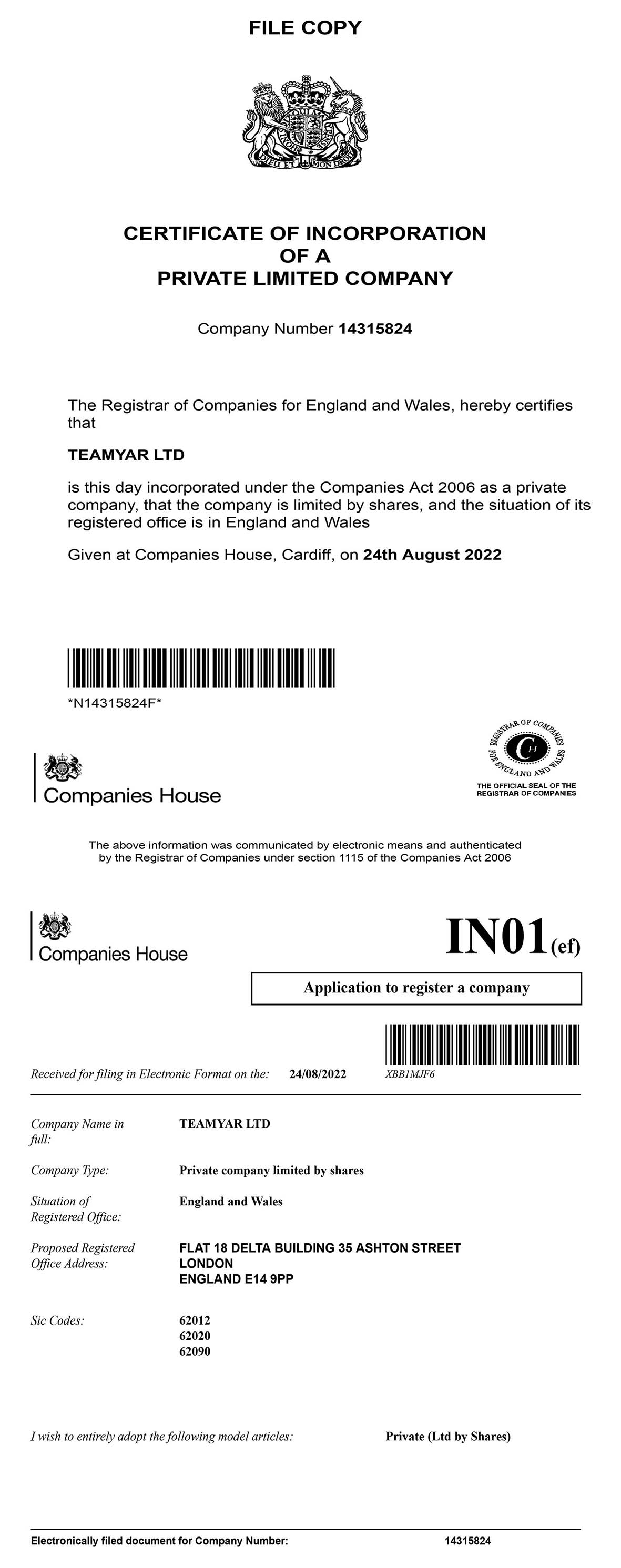 Incorporation